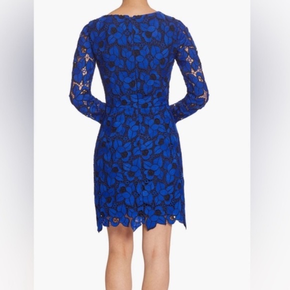 Dress the Population Blue Rose Lace Dress L - Picture 2 of 13